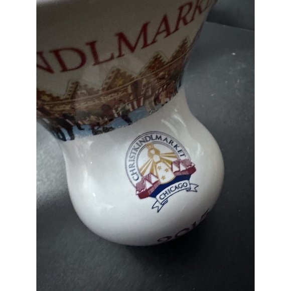 2 20TH ANNIVERSARY CHRISTKINDLMARKET CHICAGO BOOT MUGS 2015 Pair Set - Picture 4 of 12